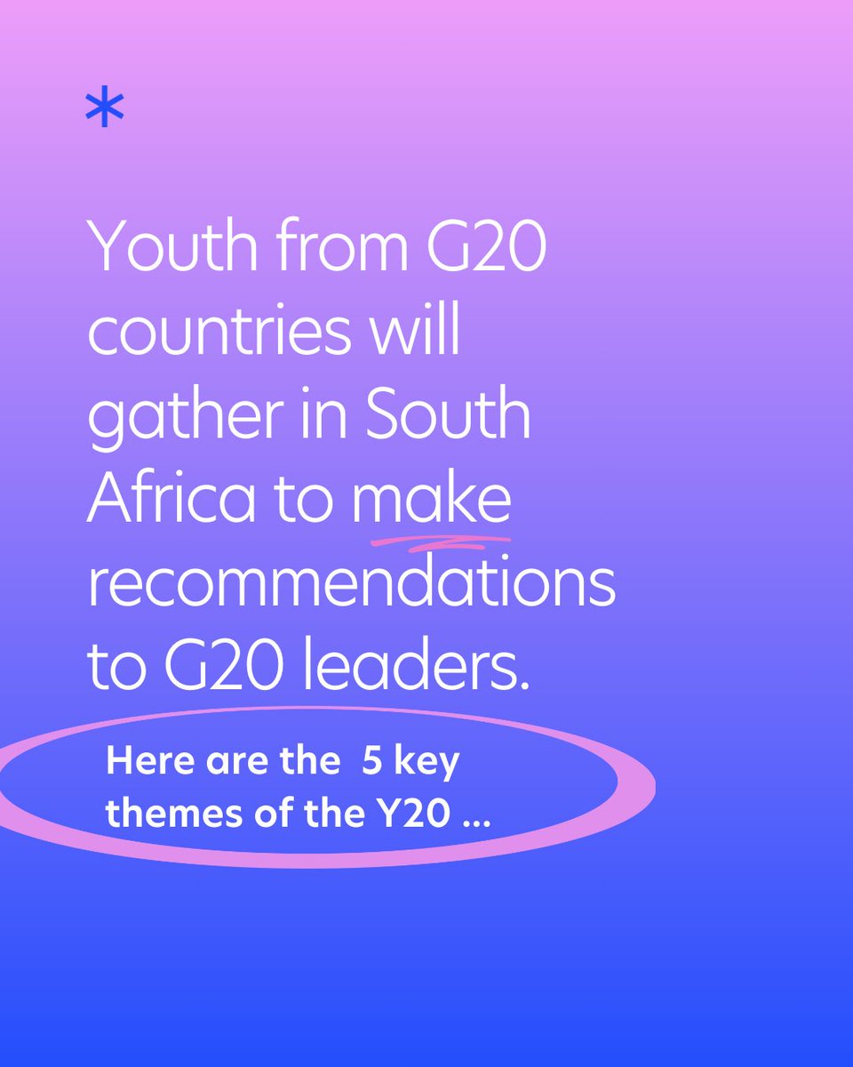 AdjoaA5's tweet photo. For the first time, the Y20 will be held in South #Africa 🇿🇦. As a young African in the Diaspora, it is exciting to see an African country leading the world’s key forum on economic and financial issues. Share this post with a young person &amp; let’s keep the conversations going 💌. https://t.co/InvdDIvfEl
