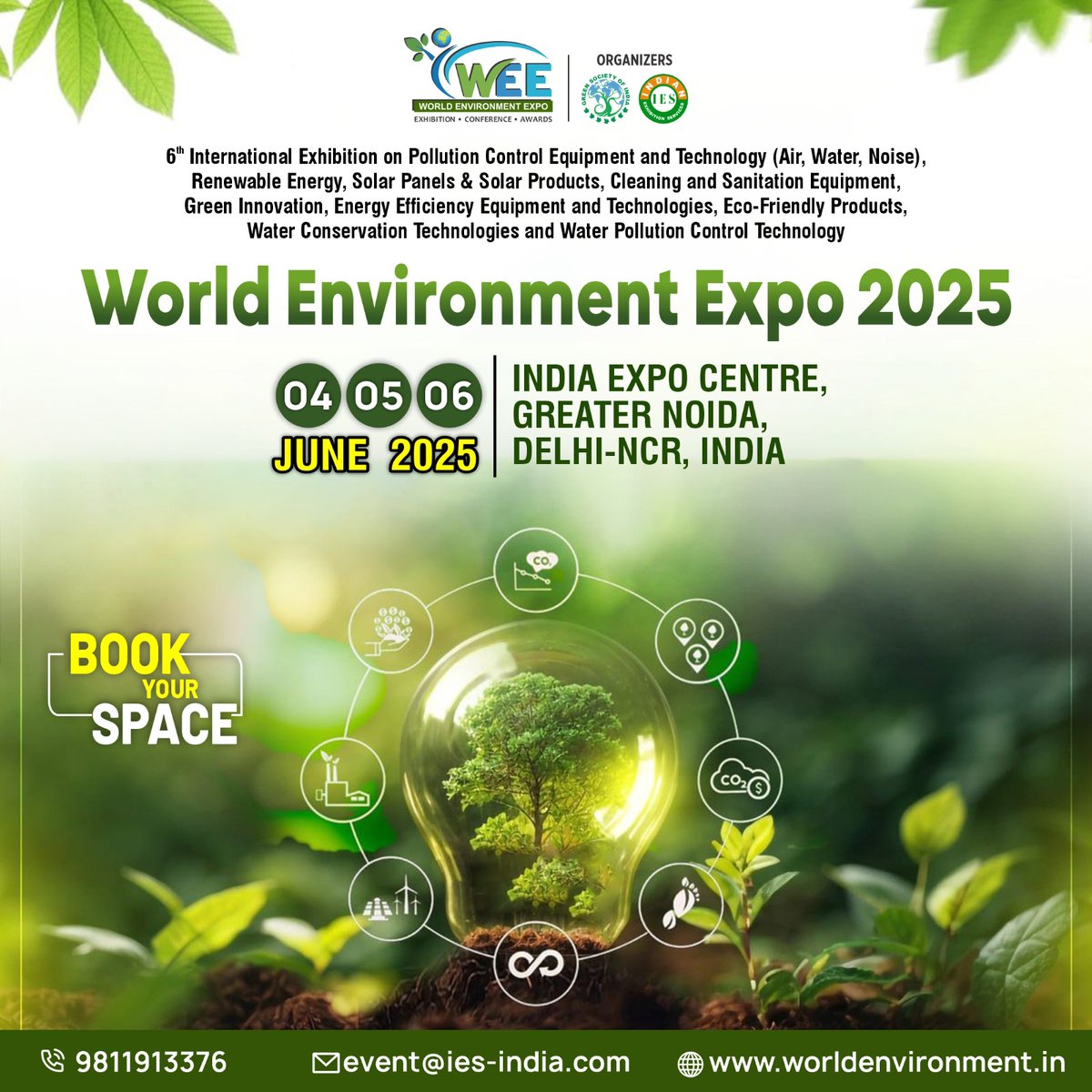 Registrations Now Open!

Be a part of World Environment Expo 2025, India's leading exhibition on environmental sustainability, green technology, and eco-innovations! 

Visit: worldenvironment.in

#WorldEnvironmentExpo #Sustainability #GreenTech #EcoInnovation #ClimateAction