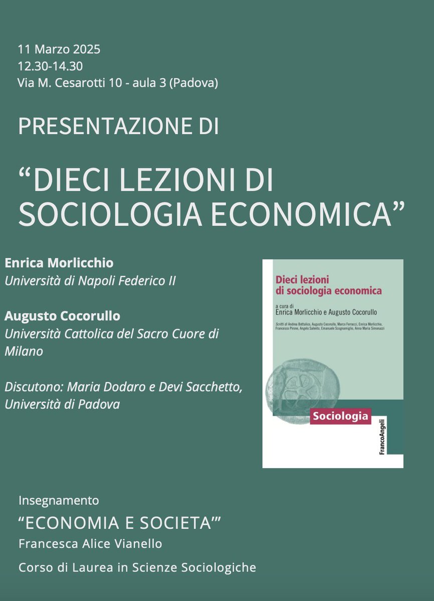 Dieci lezioni di sociologia economica
<a href="/enmorlicchio/">Enrica Morlicchio</a>