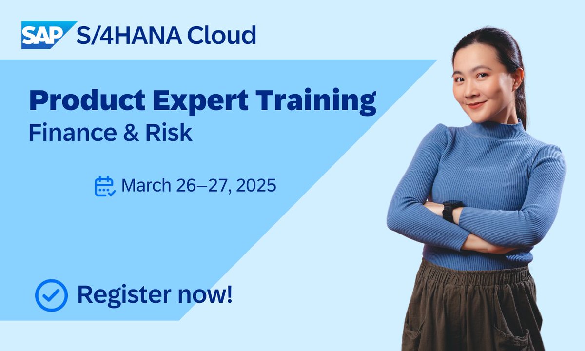 Ulrich Hauke (@haukeulrich) on Twitter photo SAP Partners and Colleagues, a fantastic opportunity is waiting for you! π
π
Date: March 24βApril 2, 2025
π Engage with industry leaders, connect with peers, and transform your skill set here: imsap.co/60120GXCo
<a href="/SAPCloudERP/">SAP Cloud ERP</a> #ProductExpertTraining SAP Partners and Colleagues, a fantastic opportunity is waiting for you! π
π
Date: March 24βApril 2, 2025
π Engage with industry leaders, connect with peers, and transform your skill set here: imsap.co/60120GXCo
<a href="/SAPCloudERP/">SAP Cloud ERP</a> #ProductExpertTraining