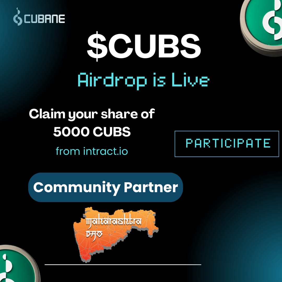 Maharashtra DAO (@maharashtradao) on Twitter photo ๐ The <a href="/CubaneSpace/">Cubane Space</a> AirDrop Campaign is LIVE on Intract! ๐ฐ
Join the revolution with $CUBS tokens & grab your share of CUBS! ๐โก
๐น Pool Size: $7,000 (5000 CUBS)
๐น Duration: 3 Weeks
๐น Complete simple tasks & earn!
Donโt miss outโclaim your tokens now! ๐ฅ ๐ The <a href="/CubaneSpace/">Cubane Space</a> AirDrop Campaign is LIVE on Intract! ๐ฐ
Join the revolution with $CUBS tokens & grab your share of CUBS! ๐โก
๐น Pool Size: $7,000 (5000 CUBS)
๐น Duration: 3 Weeks
๐น Complete simple tasks & earn!
Donโt miss outโclaim your tokens now! ๐ฅ