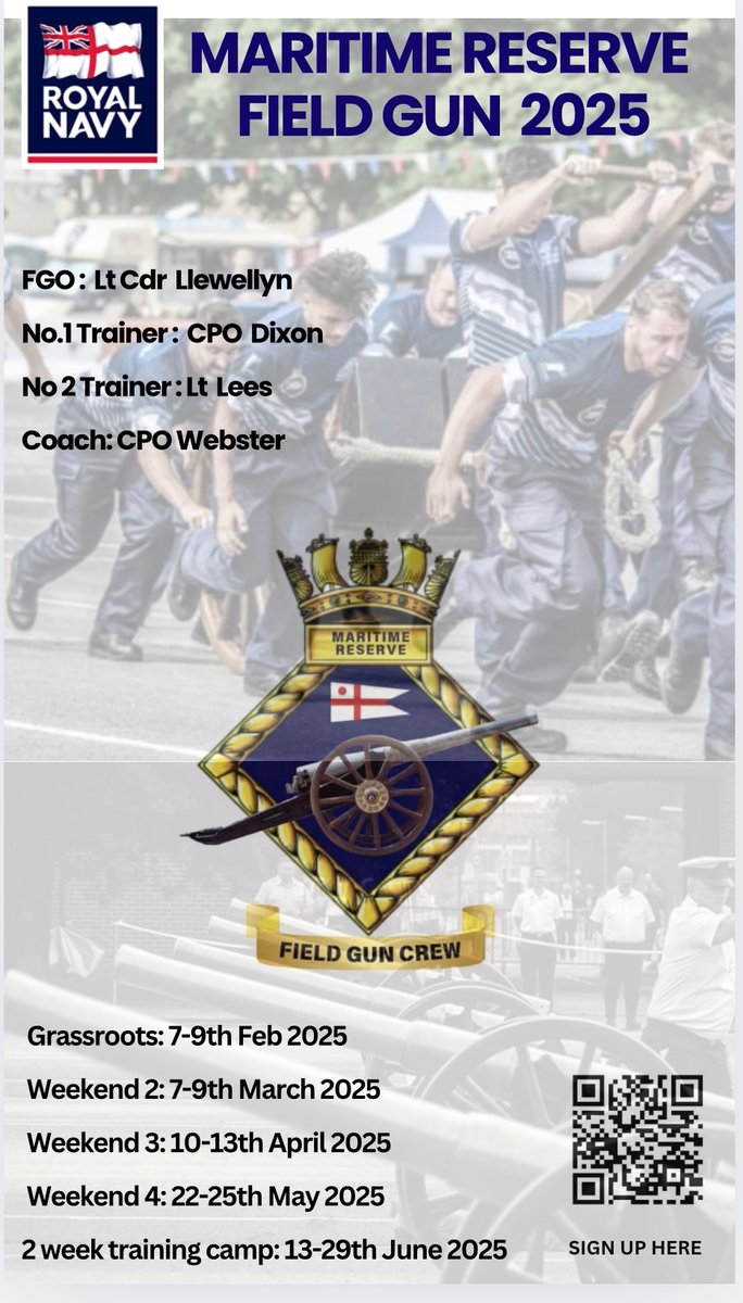 MRFGCrew's tweet image. Maritime Reserves Field Gun Crew are recruiting now!!
Scan the code to find out more….
#mrfg_crew #rnrmc #18as1 #royalnavalreserves #fieldgun #brickwoods #hmscollingwoodfieldgun2026 #royalmarinereserves @rnrmcharity @royalnavalreserve @royalmarinesreserve @RNEngagement_RA
