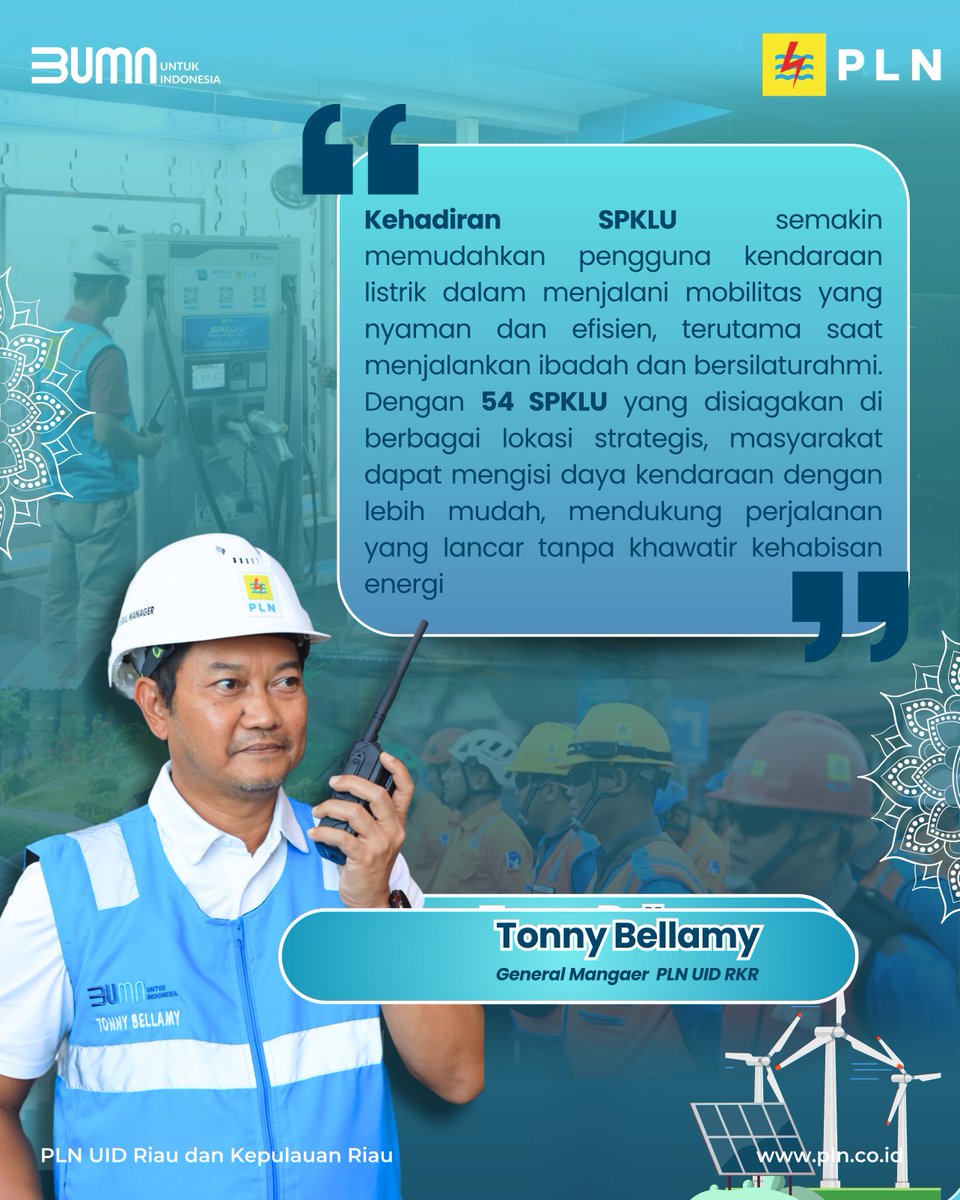 plnuidrkr's tweet image. 🔋 Dukung Mobilitas Ramadan, 54 SPKLU PLN UID Riau &amp;amp; Kepri Siap Layani Pengguna Kendaraan Listrik

PLN UID Riau &amp;amp; Kepulauan Riau memastikan 54 Stasiun Pengisian Kendaraan Listrik Umum (SPKLU) siap melayani masyarakat selama Ramadan 1446 H. 

#PLN #SPKLU