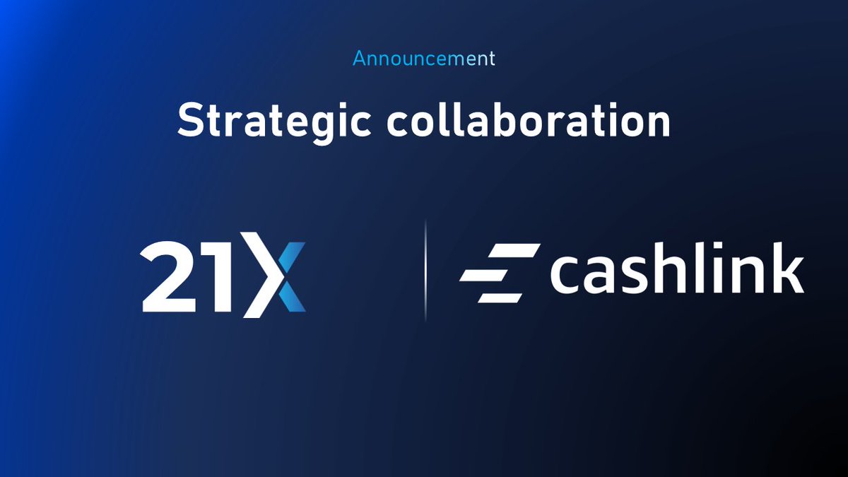 21X - European DLT Exchange (@tradeon21x) on Twitter photo <a href="/tradeon21x/">21X - European DLT Exchange</a> and Cashlink Technologies have today announced a strategic collaboration to capitalize on the rapidly expanding German market for tokenized securities.
Take a look at the full press release here: 21x.eu/21x-and-cashli…
#digitalassets #partnerships #DLT <a href="/tradeon21x/">21X - European DLT Exchange</a> and Cashlink Technologies have today announced a strategic collaboration to capitalize on the rapidly expanding German market for tokenized securities.
Take a look at the full press release here: 21x.eu/21x-and-cashli…
#digitalassets #partnerships #DLT