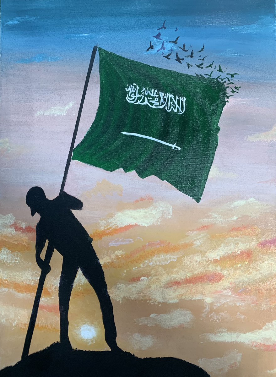 جانب من الأعمال الفنية بمناسبة #يوم_العلم 
#تعليم_جدة