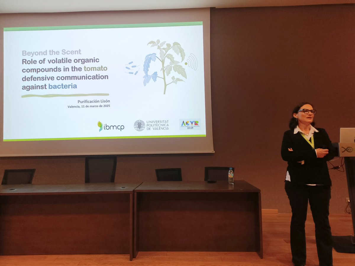 ACYR (@acyr_crag) on Twitter photo The second day of the 5th edition of ACYR is opened with the Plant Responses to Stress session inaugurated by our keynote speaker Dr. Purificación Lisón from <a href="/IBMCP/">IBMCP - Instituto de Biología Molecular y Celular</a>, Valencia. She's gonna shed light on the role of volatile organic compounds as tomato defence against bacteria. The second day of the 5th edition of ACYR is opened with the Plant Responses to Stress session inaugurated by our keynote speaker Dr. Purificación Lisón from <a href="/IBMCP/">IBMCP - Instituto de Biología Molecular y Celular</a>, Valencia. She's gonna shed light on the role of volatile organic compounds as tomato defence against bacteria.