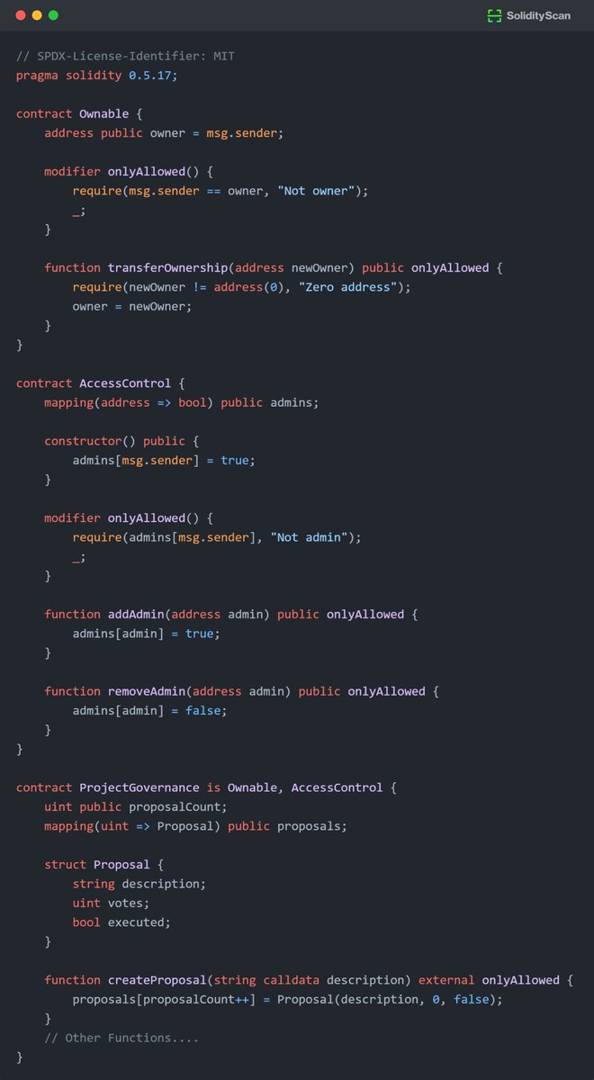 This governance contract contains a subtle yet dangerous flaw. Can you spot it?

Join the #FindTheBug challenge and uncover the vulnerability!

#SmartContracts #BugHunt #Web3