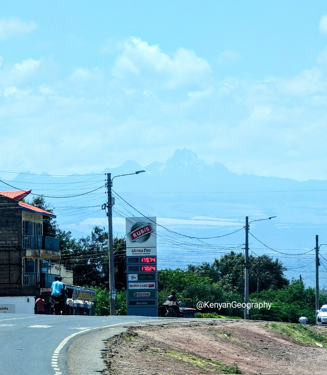 Isiolo town is located on a plain at the edge of the Mt. Kenya highlands, in the center of the country. 

Despite being just 50km away from the mountain, Isiolo town lies at a relatively low altitude of 1100m. The change in elevation is seen in the steep descent from Timau.