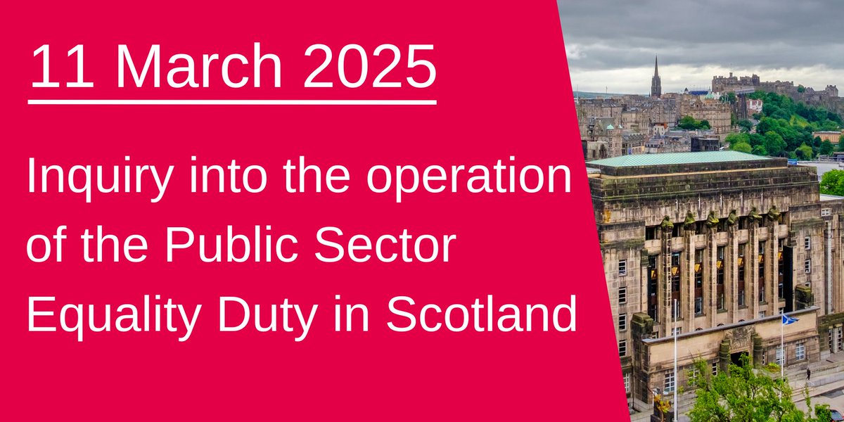 Equalities, Human Rights & Civil Justice Committee (@sp_ehrcj) on Twitter photo Today, we'll continue to take evidence on the operation of the Public Sector Equality Duty in Scotland.
We'll hear from <a href="/cemvoscot/">CEMVO Scotland</a>, <a href="/crer_scotland/">CRER</a>, <a href="/closethepaygap/">Close the Gap</a>, Engender, <a href="/InclusionScot/">Inclusion Scotland</a>, <a href="/agescotland/">Age Scotland</a> and Equality Network.
Watch live from 9.30am: ow.ly/CbxE50Vf0mC Today, we'll continue to take evidence on the operation of the Public Sector Equality Duty in Scotland.
We'll hear from <a href="/cemvoscot/">CEMVO Scotland</a>, <a href="/crer_scotland/">CRER</a>, <a href="/closethepaygap/">Close the Gap</a>, Engender, <a href="/InclusionScot/">Inclusion Scotland</a>, <a href="/agescotland/">Age Scotland</a> and Equality Network.
Watch live from 9.30am: ow.ly/CbxE50Vf0mC