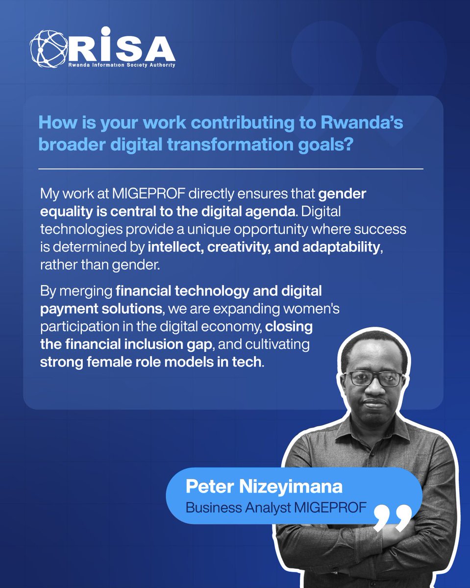Rwanda Information Society Authority (@risarwanda) on Twitter photo At #MIGEPROF, <a href="/PeterNizeyimana/">Peter Nizeyimana</a> drives #DigitalInclusion, ensuring tech works for all, especially women & girls. His mantra: "Tech isn’t just for some,it’s for all. Let’s build systems that uplift, include & drive real change!" #TechAllyExtraordinaire #BridgingTheGap #IWD25 At #MIGEPROF, <a href="/PeterNizeyimana/">Peter Nizeyimana</a> drives #DigitalInclusion, ensuring tech works for all, especially women & girls. His mantra: "Tech isn’t just for some,it’s for all. Let’s build systems that uplift, include & drive real change!" #TechAllyExtraordinaire #BridgingTheGap #IWD25