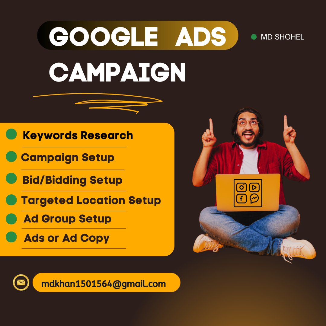 mdshohelit's tweet photo. Boost Your Business with Google Ads!

I’m Md Shohel, a Google Ads Expert, and I’m here to help you create high-performing ad campaigns that deliver results! Whether you're a startup or an established business, my expertise in Google Ads will ensure you get the best ROI.

#PPC https://t.co/TMwjq34544