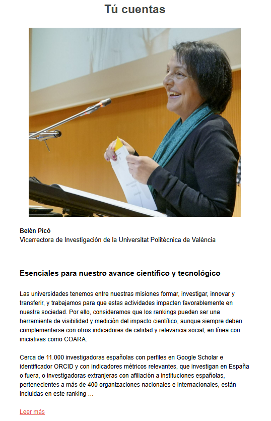 UPV-innovación (@upvinnovacion) on Twitter photo #TúCuentas | Esenciales para nuestro avance científico y tecnológico 🧪👩🔬
<a href="/BelenpicoUPV/">Belén Pico UPV</a>, vicerrectora de Investigación de la <a href="/UPV/">Universitat Politècnica de València</a>, analiza la importancia de promover la representación femenina en la investigación y la innovación.
📰 Leer más: innovacion.upv.es/es/esenciales-… #TúCuentas | Esenciales para nuestro avance científico y tecnológico 🧪👩🔬
<a href="/BelenpicoUPV/">Belén Pico UPV</a>, vicerrectora de Investigación de la <a href="/UPV/">Universitat Politècnica de València</a>, analiza la importancia de promover la representación femenina en la investigación y la innovación.
📰 Leer más: innovacion.upv.es/es/esenciales-…