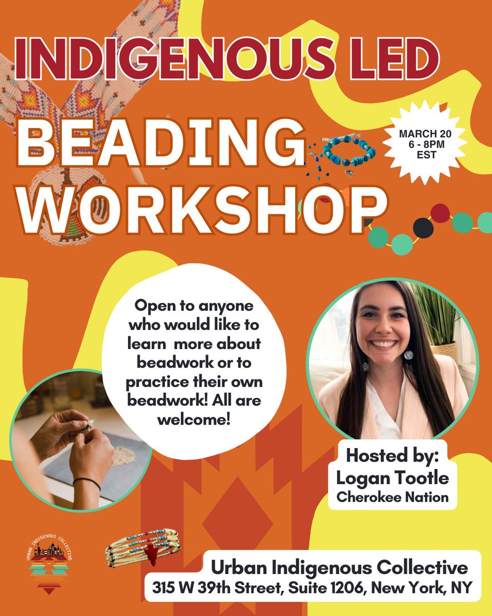 Join us on March 20th from 6 pm to 8 pm for our community Beading Circle, where we spend an evening of beading and knowledge sharing. Anyone who would like to learn how to bead.

LINK IN LINK TREE TO REGISTER