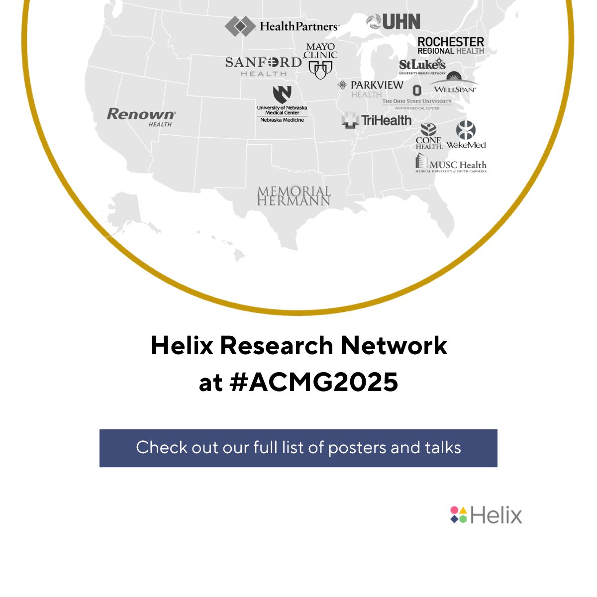 Helix (@my_helix) on Twitter photo We're excited to be at #ACMG2025 in Los Angeles, CA from March 18-22! Check out the full list of our posters and presentations here: bit.ly/4hlYQcH. Come by Booth #440 to meet our experts: <a href="/alexbolze/">Alexandre Bolze</a>, <a href="/kellyschiabor/">Kelly Schiabor Barrett</a>, <a href="/NatalieTelis/">Natalie Telis</a>, <a href="/cassiehajek/">Catherine Hajek</a> and more! We're excited to be at #ACMG2025 in Los Angeles, CA from March 18-22! Check out the full list of our posters and presentations here: bit.ly/4hlYQcH. Come by Booth #440 to meet our experts: <a href="/alexbolze/">Alexandre Bolze</a>, <a href="/kellyschiabor/">Kelly Schiabor Barrett</a>, <a href="/NatalieTelis/">Natalie Telis</a>, <a href="/cassiehajek/">Catherine Hajek</a> and more!