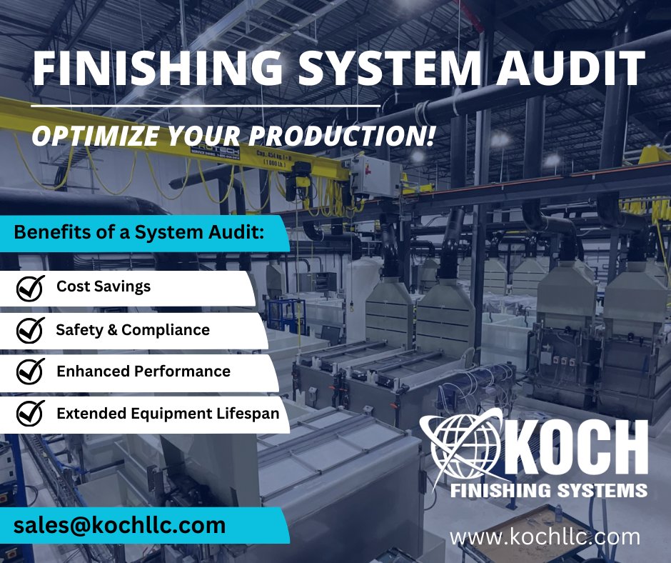 KOCH_Finishing's tweet image. Enhance your efficiency with a finishing system audit! Regular maintenance helps maximize productivity and extend equipment lifespan. Our expert technicians provide tailored audits and actionable recommendations for your success. 
#SystemsAudit #Maintenance #OperationalSuccess