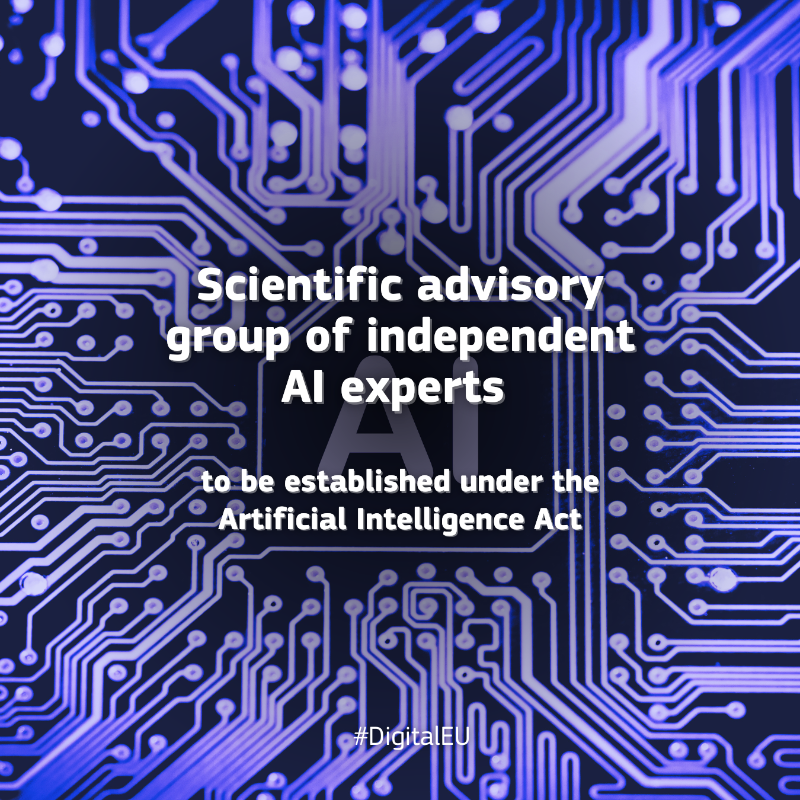 DigitalEU's tweet photo. AI experts 🤝 EU

The AI Office &amp; national authorities will work closely with a panel of independent experts to ensure the AI Act is effectively implemented &amp; enforced.

This scientific advisory group will focus on governance, technical advice, enforcement &amp; risks.

Read more ⤵️