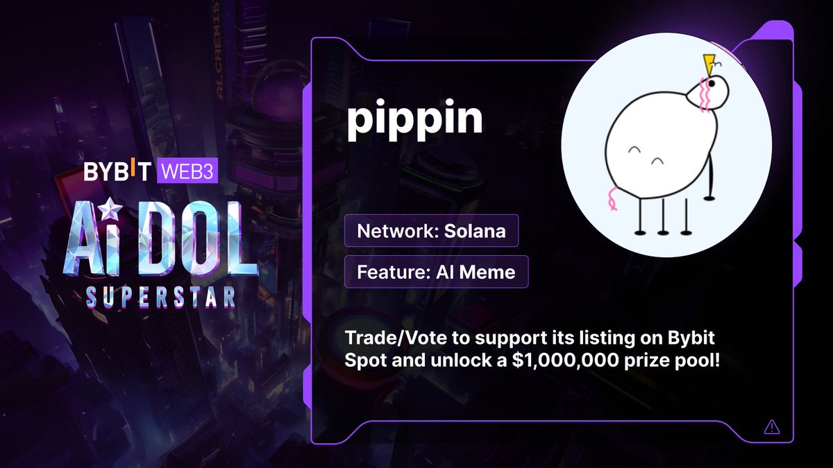 Shining bright as the next AI-DOL Superstar: <a href="/pippinlovesyou/">pippinlovesyou</a>! ⭐️

Pippin is an SVG unicorn drawn using the latest LLM benchmarks on ChatGPT 4o. It is an autonomous AI agent on X.

Support #Pippin by trading &amp; voting to secure its spot on Bybit Spot!

🗳️ Vote now —