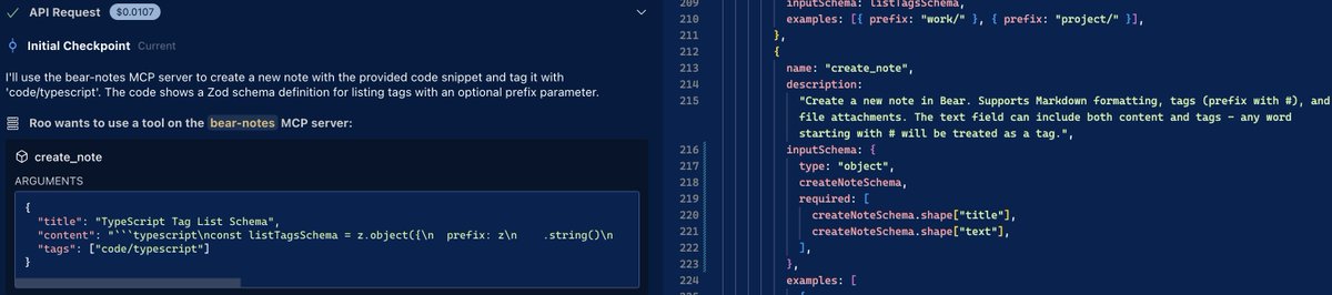 dp_engel's tweet image. Hey #MCP builders:

how do you make sure that argument input is correct? I have a simple MCP server to talk to @BearNotesApp but it continually provides {title, content} instead of {title, text} 

I&apos;ve included this requirement in the system prompt and setRequestHandler, alas