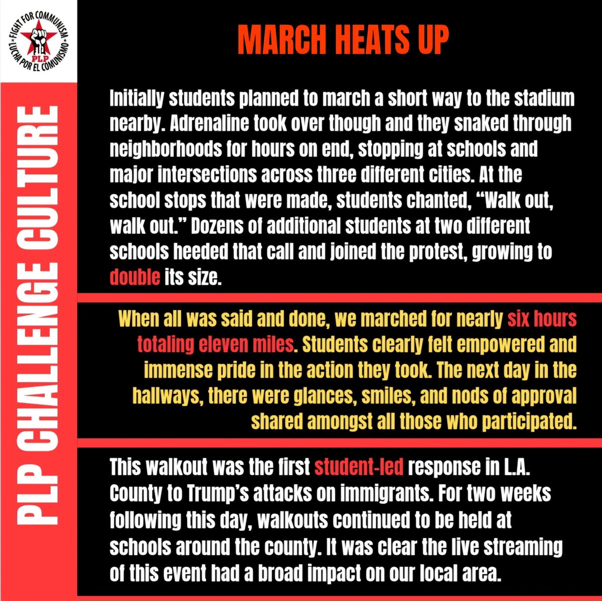 plpchallenge's tweet photo. Students prove once again that it is the youth who will lead radical change for the masses worldwide! PLP salutes and supports our young comrades' efforts in LA County, as well as in ALL places where we wage fightback against capitalist institutions. https://t.co/oRtlLZZtAo