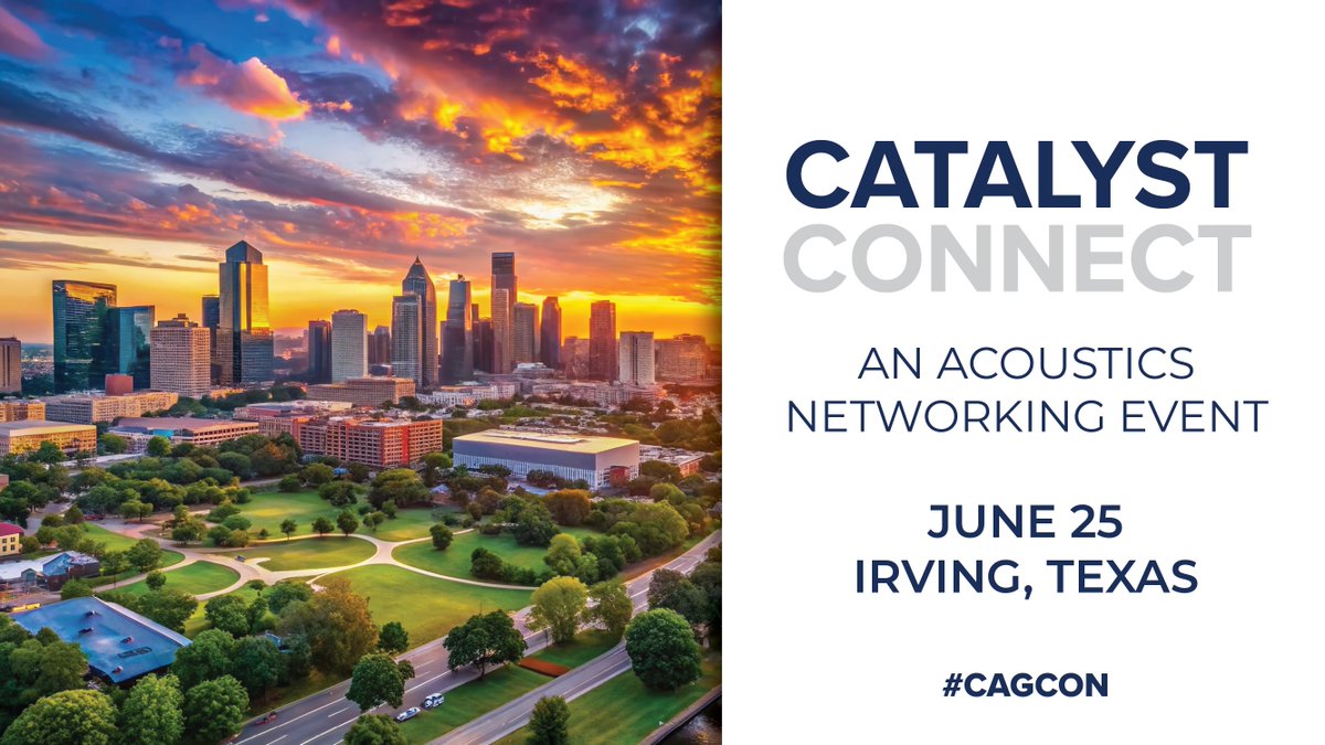 Have you registered for Catalyst Connect? This highly focused #networking #event brings together a dynamic community of professionals in the #acoustics space, including architects, contractors, designers, engineers, &amp; consultants. 

➡️ Register for free: hubs.ly/Q03bhKn80