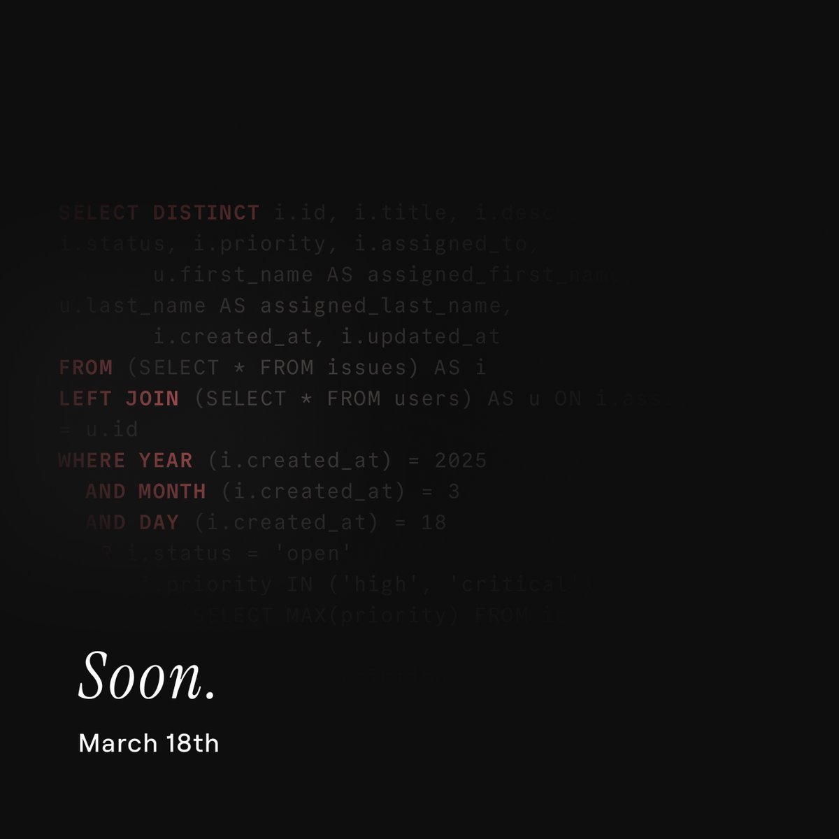 We’ve been working on something new.