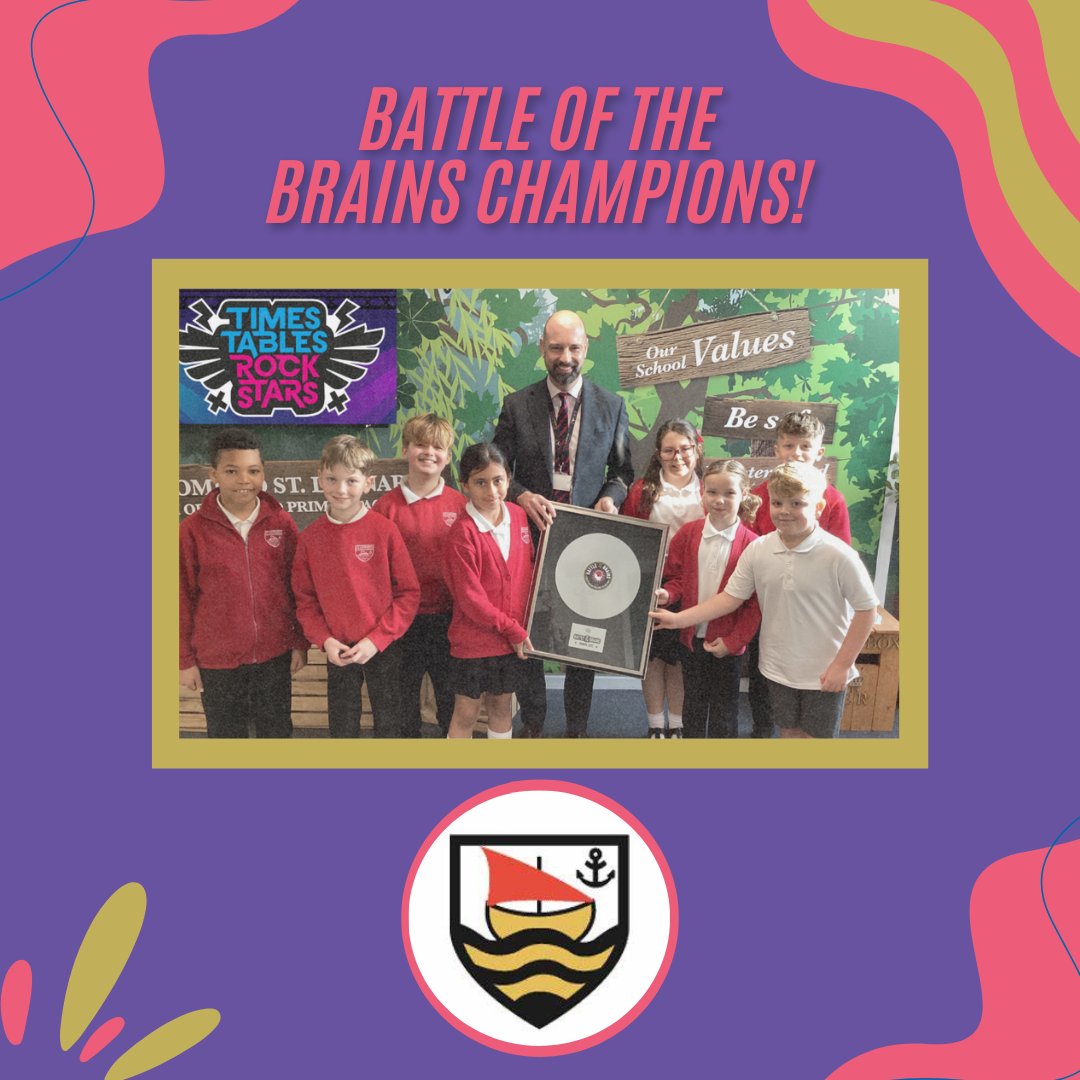 🎉 Victory Alert! 🎉 St Leonards CEP Academy has triumphed in the Time Tables Rockstars Battle of the Brains competition! 🏆 The pupils rocked their math skills and proved they're the ultimate Brainiac's! 🧠✨

#Maths #DCATFamily #helpingeverychildachievetheirgodgivenpotential