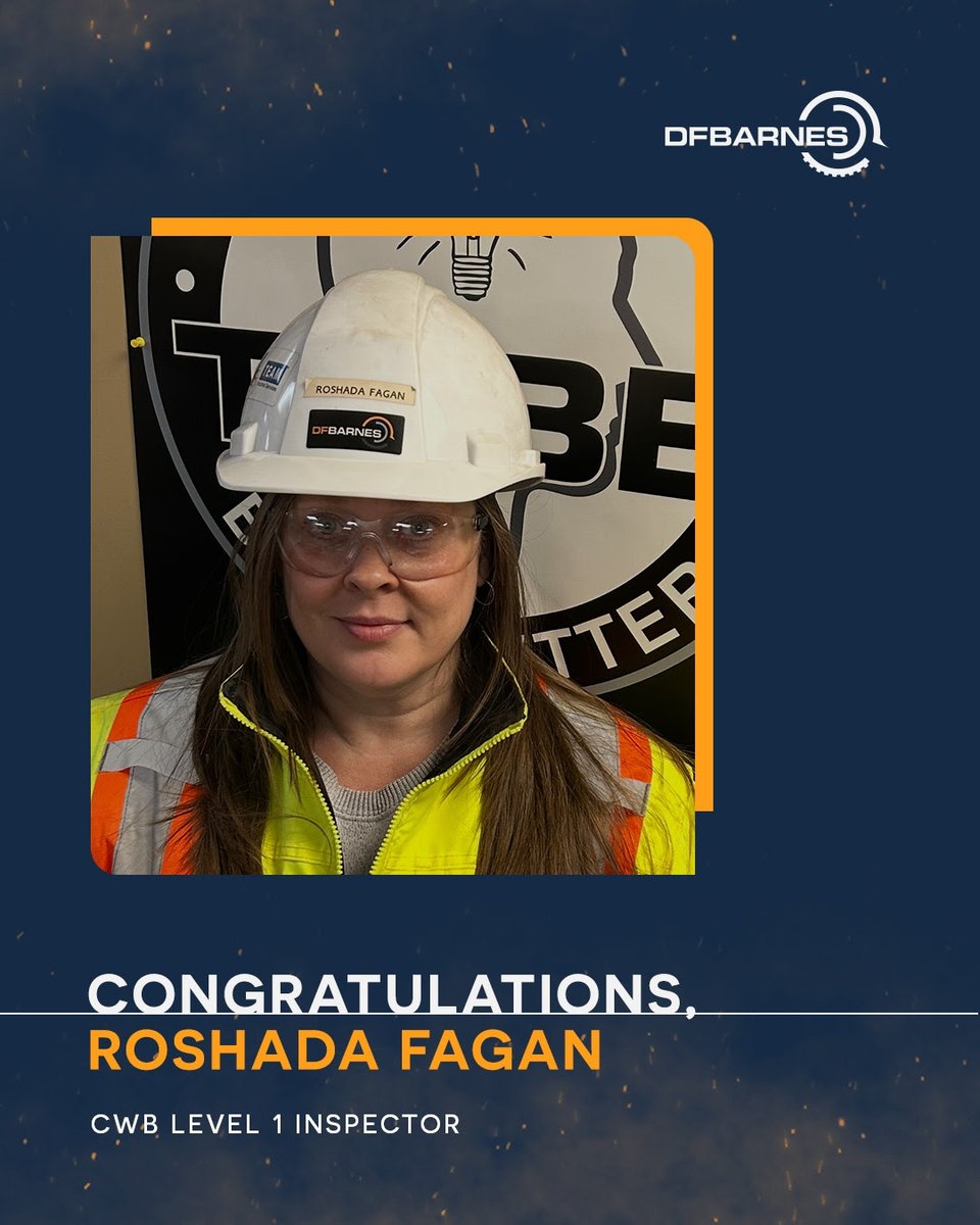 Big congrats to Roshada Fagan on earning her CWB Level 1 Inspector certification! 🎉

Her hard work and dedication strengthen our team and reinforce our commitment to quality. Way to go, Roshada! 👏 👏

#DFBarnes #Welding #Success