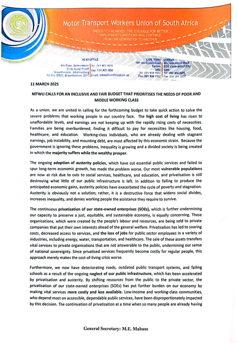 Motor Transport Workers Union tweet media