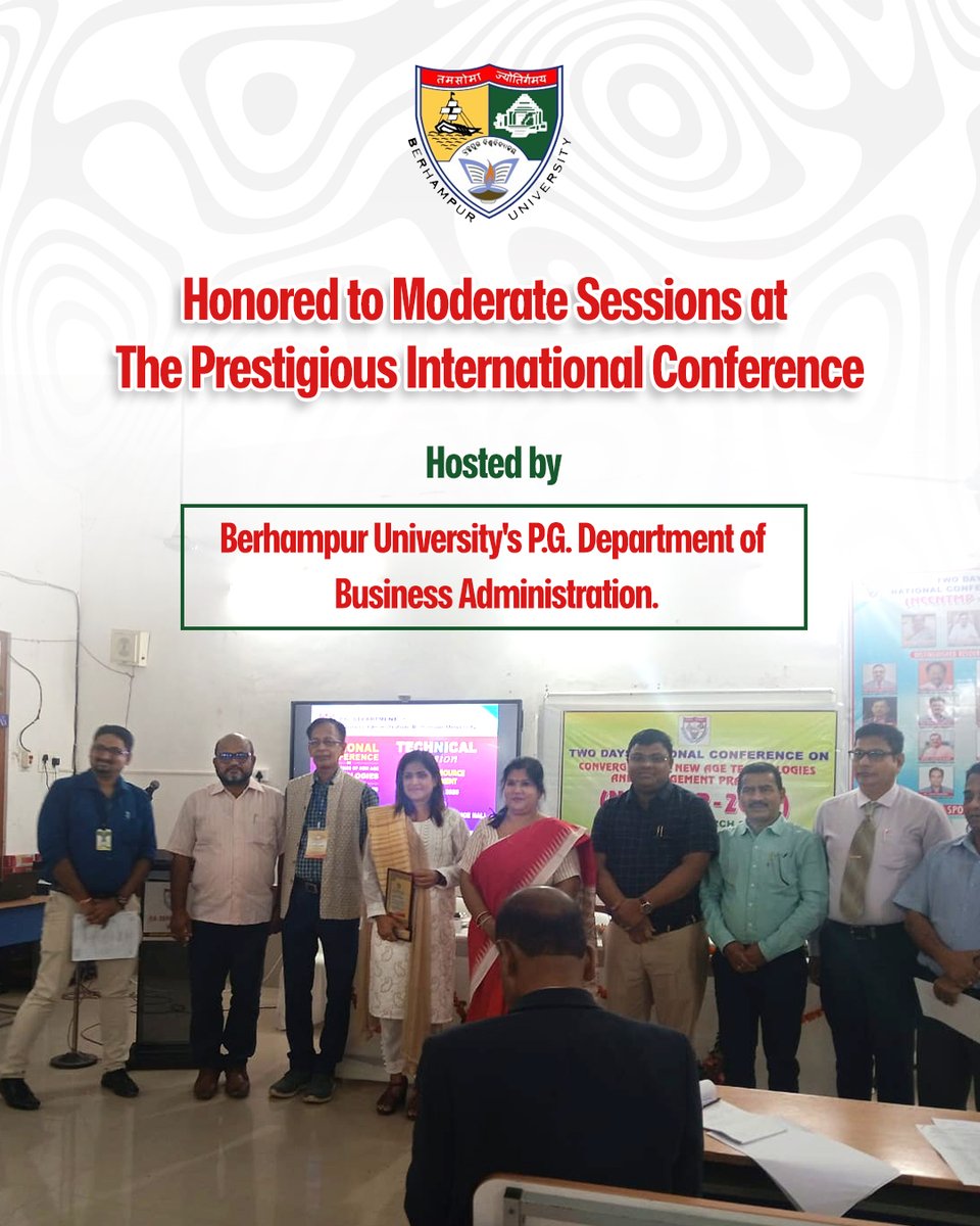 Honored to moderate a session at the International Conference by P.G. Dept. of Business Administration, Berhampur University! Engaging discussions with esteemed panelists made it a truly enriching experience. Grateful for the opportunity!

#InternationalConference #Leadership