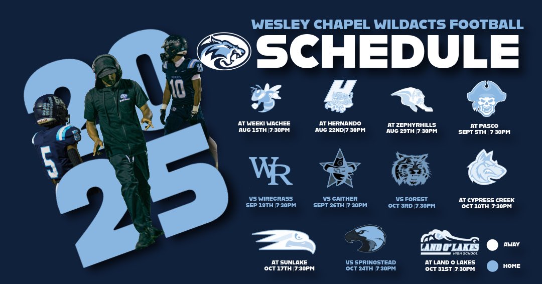 🚨 IT’S OFFICIAL! 🚨

Friday nights are about to be WILD under the lights! 🏈

🚾The Wesley Chapel Wildcats are locked in and ready for battle this fall!

_
#WeAreChapel #RaiseTheBar