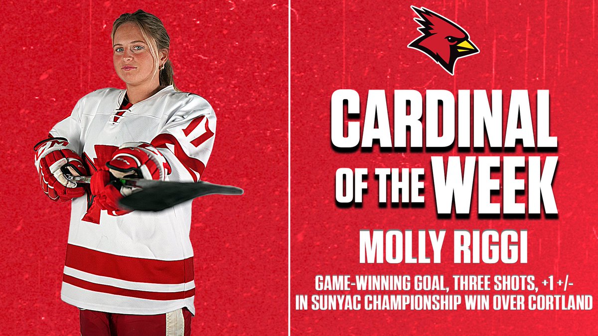 Plattsburgh State Cardinals (@plattsathletics) on Twitter photo CARDINALS OF THE WEEK!!
Congrats to Jagger Benson and Molly Riggi for strong weeks on the ice, with Benson leading <a href="/Cardinals_MHKY/">Plattsburgh State Men's Hockey</a> with two goals and Riggi scoring the game-winning goal for @Cardinals_WHKY. Great job!!!
#CardinalStrong #CardinalCountry CARDINALS OF THE WEEK!!
Congrats to Jagger Benson and Molly Riggi for strong weeks on the ice, with Benson leading <a href="/Cardinals_MHKY/">Plattsburgh State Men's Hockey</a> with two goals and Riggi scoring the game-winning goal for @Cardinals_WHKY. Great job!!!
#CardinalStrong #CardinalCountry