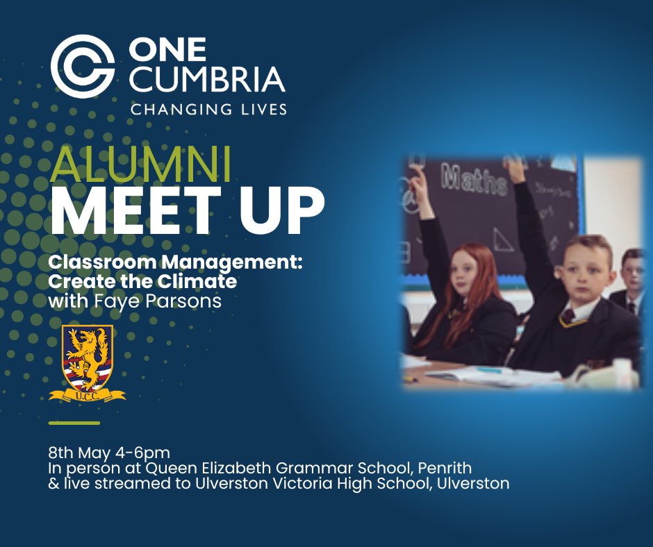 OneCumbriaEducation (@onecumbriatsh) on Twitter photo Join us on 8th May for our Meet Up focusing on behaviour and culture.
Find more info on our website and contact us to secure a place. onecumbria.education/meet-ups/
<a href="/OneScitt/">One Cumbria SCITT</a> Join us on 8th May for our Meet Up focusing on behaviour and culture.
Find more info on our website and contact us to secure a place. onecumbria.education/meet-ups/
<a href="/OneScitt/">One Cumbria SCITT</a>