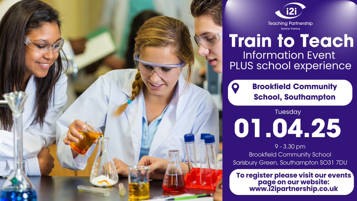To find out if teaching is right for you, attend one of our Train to Teach information events. You'll learn more about teaching, the training programme, funding, how to apply &amp; get to speak to teaching representatives. Register here: bit.ly/traintoteachev… #traintoteach #scitt