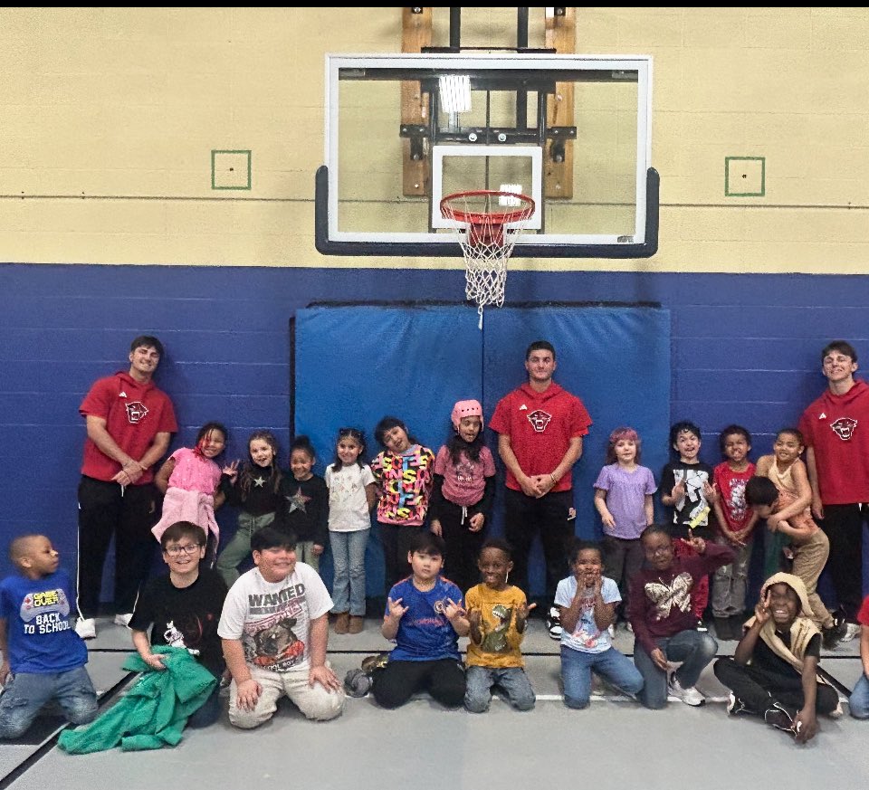 DU_BSBALL's tweet photo. Fresh off a big weekend series win, we spent the afternoon reading and hanging out with all the kids at West Godwin Elementary!  Players had a blast and I think we have some new Panther fans!! @GodwinSchools @DUAthletics https://t.co/h4X9rJ1fXb