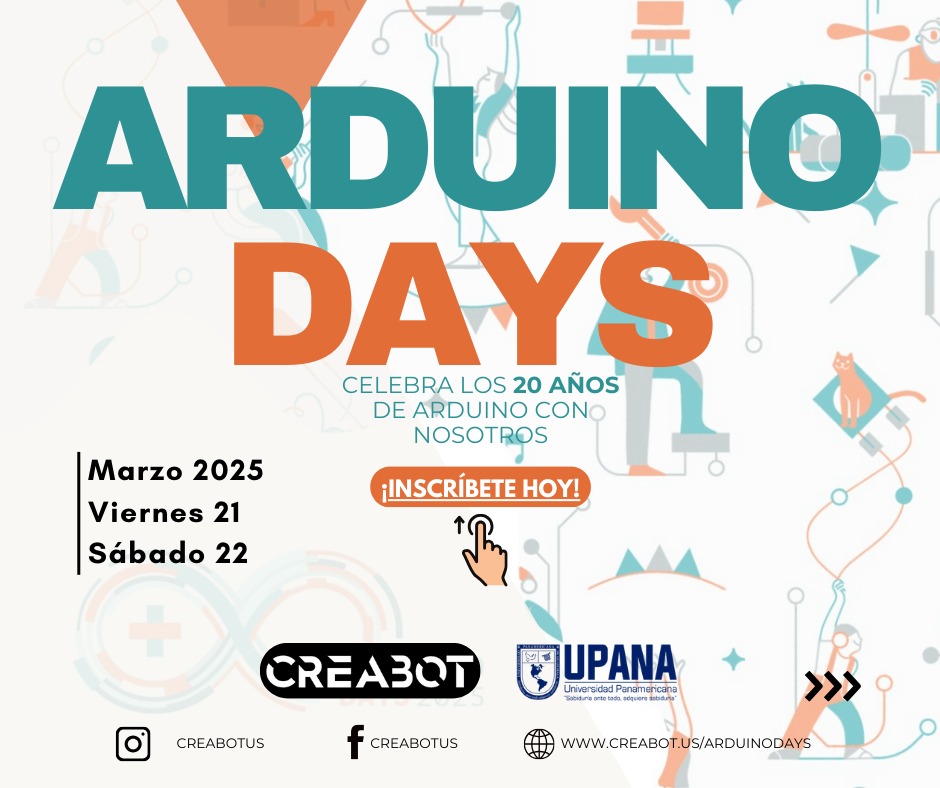 creabotus's tweet image. Se parte de la celebración de Arduino Days en Universidad Panamericana.
📅 Fecha: 21 y 22 de marzo de 2025
📍 Lugar: Universidad UPANA
🎟️ Entrada gratuita
creabot.us/arduinodays
#arduinodays #upana #giveaway #creabotus