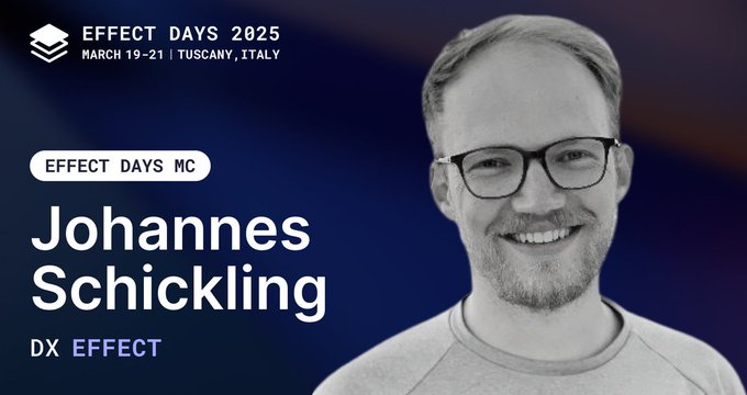Effect Days speaker banner featuring Johannes Schickling 