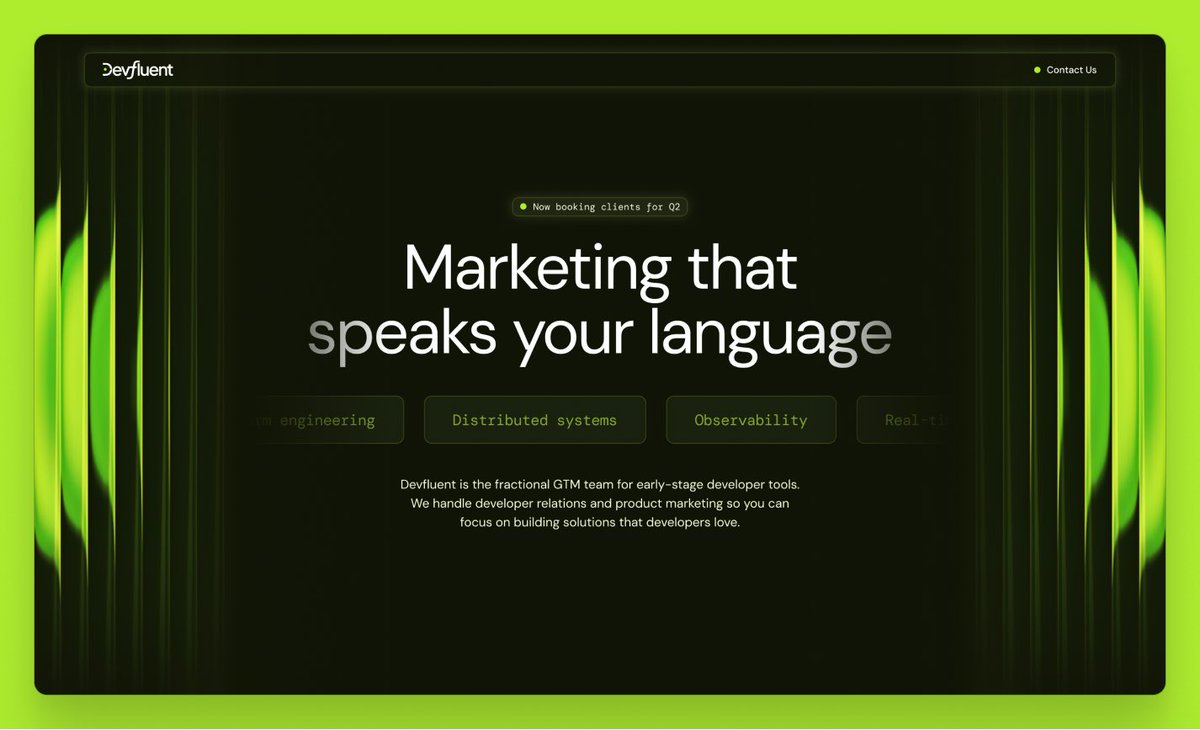 New site in the works for a company focused on developer relations and product marketing.