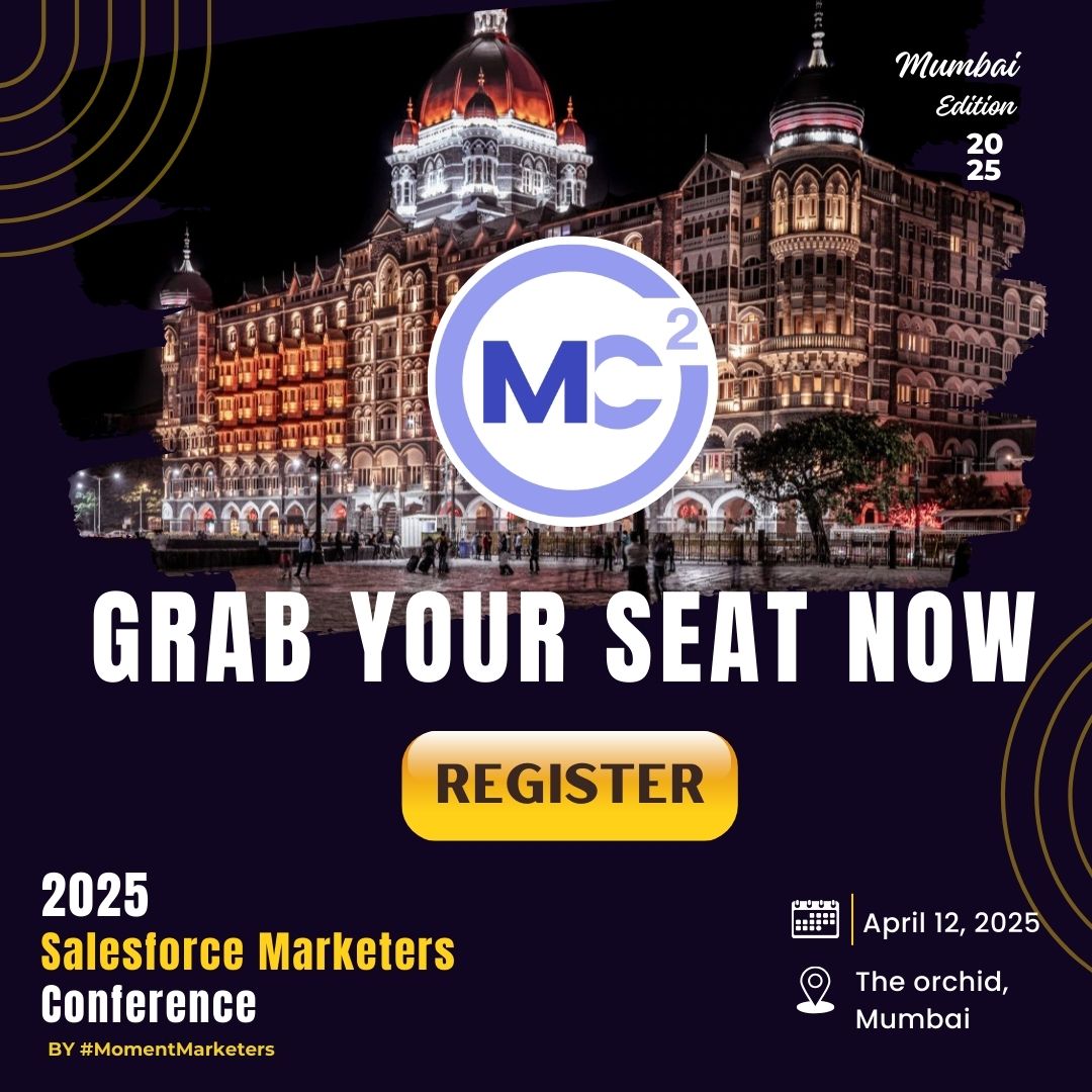 MC² (@mc2_event) on Twitter photo Registrations for MC² 2025 are In Progress
📅 April 12, 2025 |
📍 Mumbai
🎟 Book your spot now: mcsquare.co.in
Seats are limited—register now! 🔗 mcsquare.co.in
#momentmarketer #marketingchampion <a href="/GenetrixTech/">Genetrix Technology</a> <a href="/MarketingCloud/">Salesforce Marketing Cloud</a> <a href="/justguilda/">Guilda Hilaire</a> Registrations for MC² 2025 are In Progress
📅 April 12, 2025 |
📍 Mumbai
🎟 Book your spot now: mcsquare.co.in
Seats are limited—register now! 🔗 mcsquare.co.in
#momentmarketer #marketingchampion <a href="/GenetrixTech/">Genetrix Technology</a> <a href="/MarketingCloud/">Salesforce Marketing Cloud</a> <a href="/justguilda/">Guilda Hilaire</a>