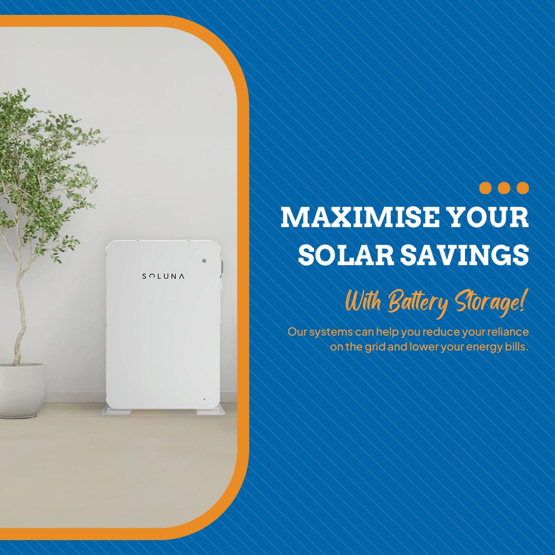 Maximise   your solar savings with battery storage. 💰 Our systems can help you   reduce your reliance on the grid and lower your energy bills. #BatteryStorage   #SolarEnergy #EcoFriendly #NorthernGasHeating