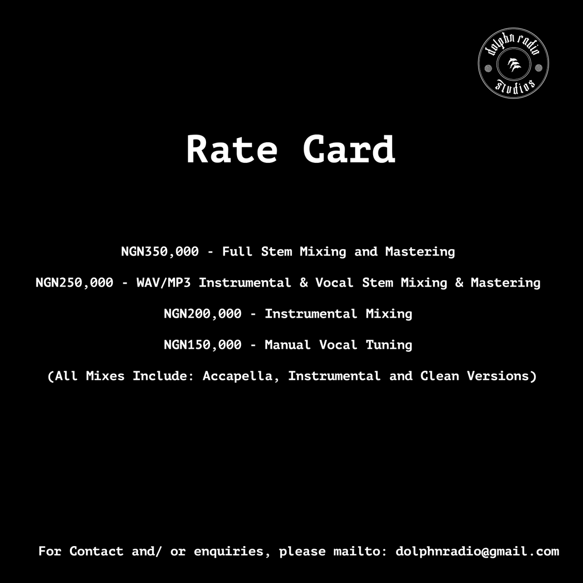 DolphnRadio's tweet photo. Our Rate Card and terms of services https://t.co/UwfQitMTCq