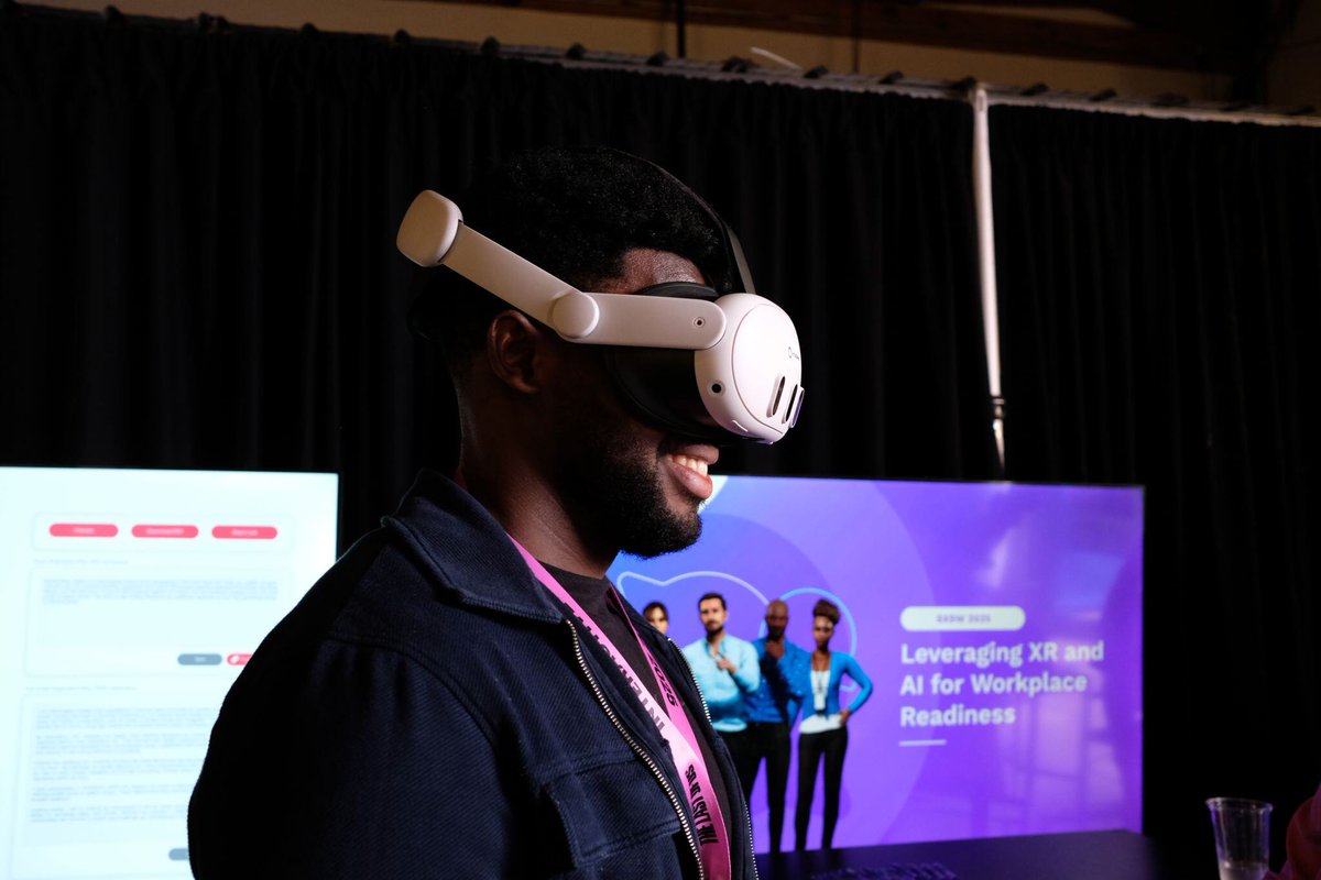 We're having a great time at #SXSW! We've had the incredible opportunity to exhibit at UK House, alongside some of the most promising AI companies in the UK! If you're at SXSW and excited about the future of immersive learning, we'd love to connect!