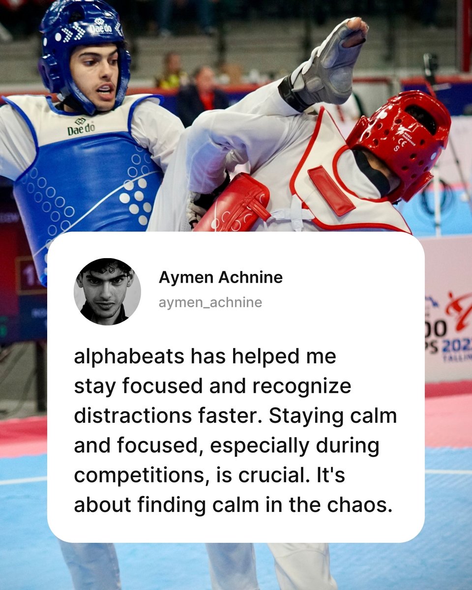 Want to learn more about Aymen's journey and how alphabeats is elevating his training? 🧠

🔗 Read the Q&amp;A
listenalphabeats.com/newsroom/taekw…

#alphabeats #braintraining #neurofeedback #mentalperformance #mentalfitness