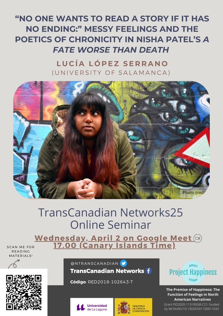 Transcanadian Networks (@ntranscanadian) on Twitter photo 📍🗓️The next TransCanadian Networks online seminar will be led by <a href="/LuciaSR94/">Lucía López Serrano</a> from <a href="/usal/">Universidad de Salamanca</a>. It will take place on Wednesday April 2 at 17.00 (Canary Islands)
Reading materials available in the QR code below⬇️
Link here: meet.google.com/ddm-qbbm-six
As always, free event and open to all🤗 📍🗓️The next TransCanadian Networks online seminar will be led by <a href="/LuciaSR94/">Lucía López Serrano</a> from <a href="/usal/">Universidad de Salamanca</a>. It will take place on Wednesday April 2 at 17.00 (Canary Islands)
Reading materials available in the QR code below⬇️
Link here: meet.google.com/ddm-qbbm-six
As always, free event and open to all🤗