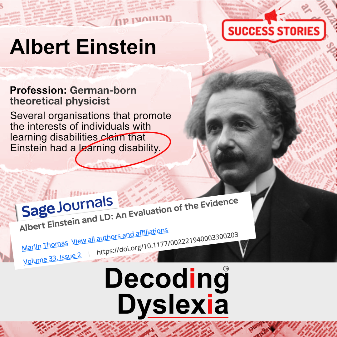 OfficiallyArfat's tweet image. Many organizations suggest that Einstein may have had dyslexia or another learning difference. Despite potential challenges, he became one of the greatest physicists of all time! His story inspires us to rethink how we define intelligence and ability.
#DecodingDyslexia #Einstein