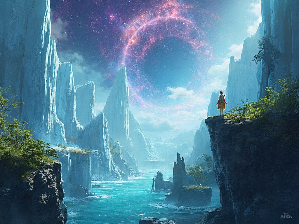 talemonks's tweet image. Nebulon thrives as tech and nature unite. Key events: Glacial Groves, Celestial Assemblage. Key figures: Jorin Peak, Nia Galaxi. #PlanetNebulon #UnityAndInnovation