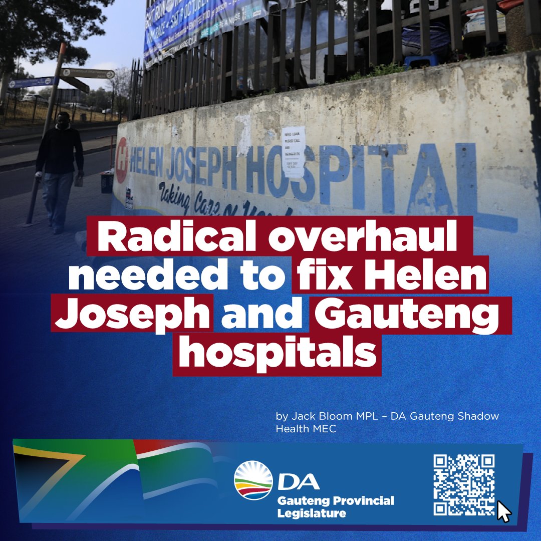 Helen Joseph Hospital on the Brink!
The DA welcomes the Health Ombud’s report exposing Helen Joseph Hospital’s severe mismanagement, but a radical overhaul of the entire Gauteng Health Department is needed.
 #DA_GPL #HospitalCrisis <a href="/JackBloomDA/">Jack Bloom</a>

Read more: open.substack.com/pub/dagpl/p/on…