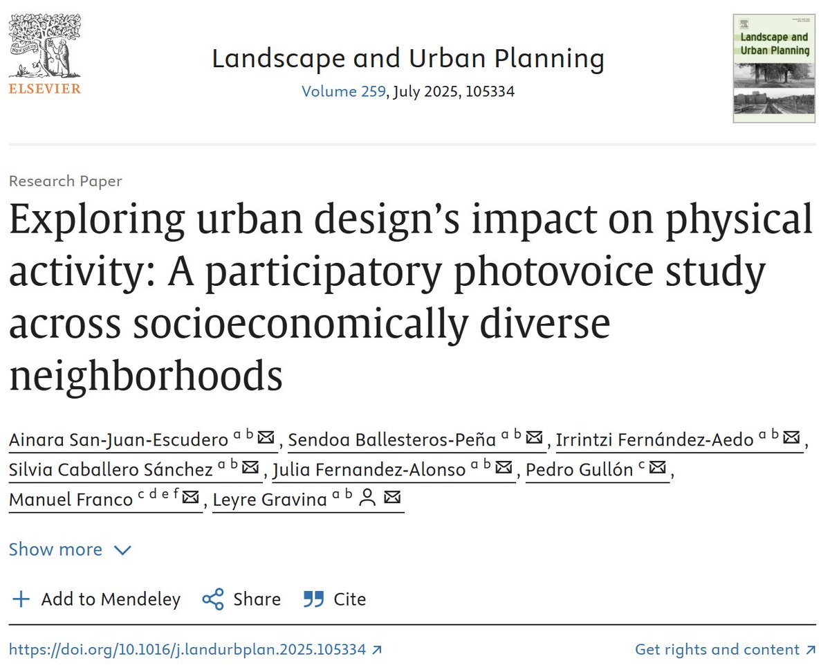 Nuestro primer artículo del proyecto Fotovoz mugiBIL está publicado! 👣 Exploramos cómo el diseño urbano influye en la actividad física en Bilbao y la importancia de la participación ciudadana en la planificación urbana  🔗authors.elsevier.com/c/1kkdecUG5aKVW