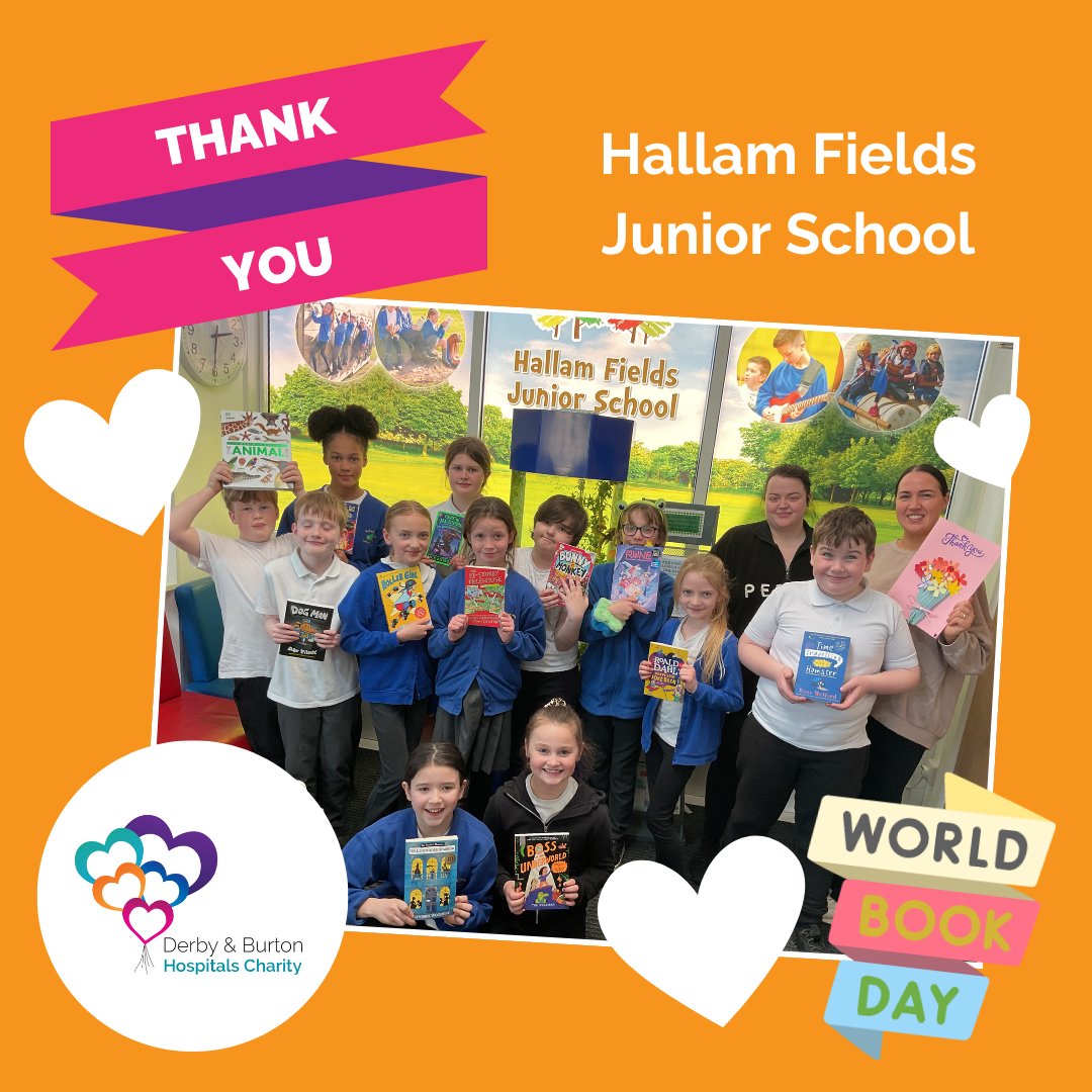 hospitalcharity's tweet image. A huge thank you to @HallamFieldsJS in Ilkeston, who have completed a sponsored read raising £315🌟 

They purchased books for the children's hospital at the Royal Derby Hospital.📓

Pupils added messages for our patients inside each book which was such a wonderful touch! 💜