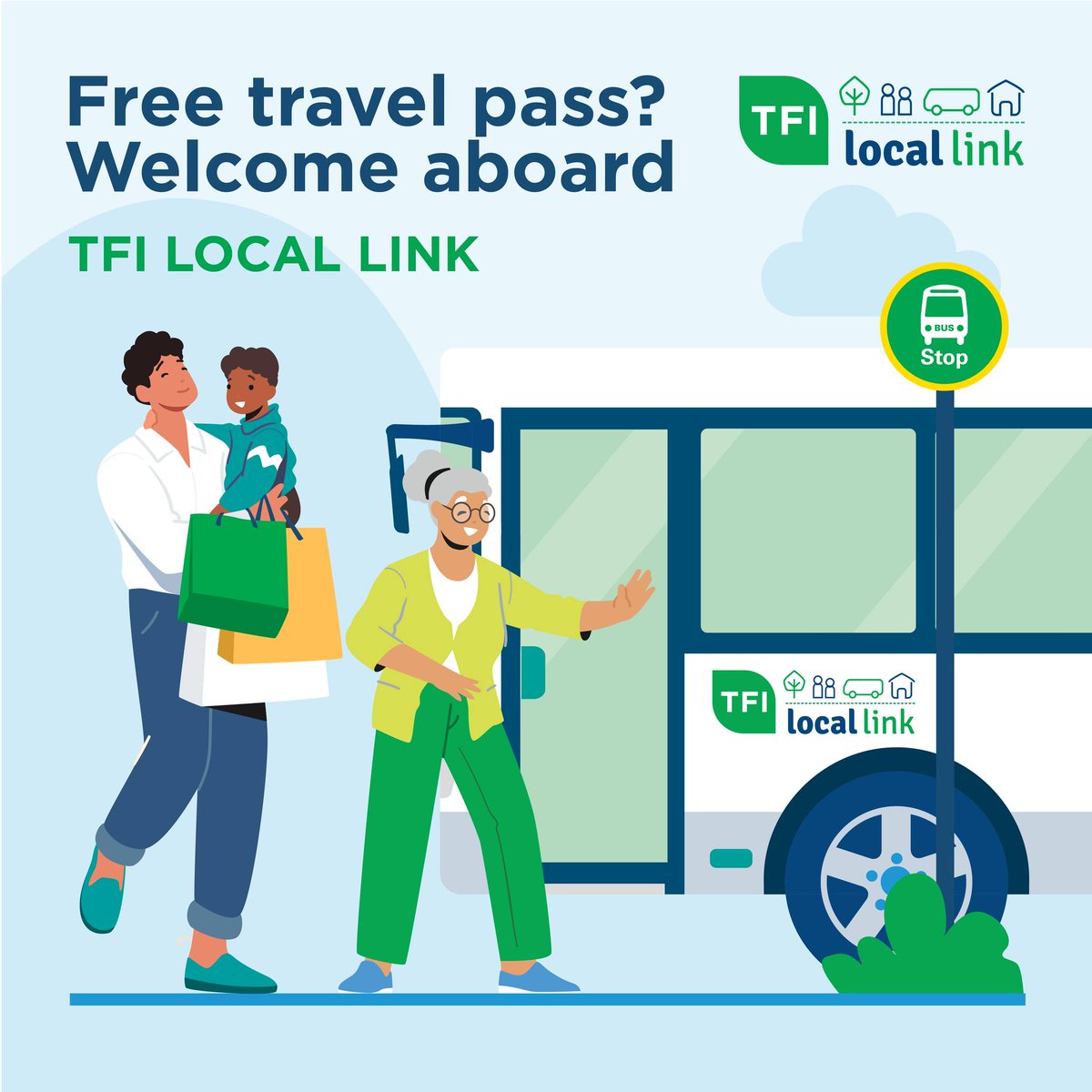 TFI Local Link Mayo (@locallink_mayo) on Twitter photo 🤔 Did you know you can use your Free Travel Pass on all TFI Local Link Mayo services?
😊 Use your pass today on our services throughout Mayo to get from A to B!
📲 Call us on 094 9005150
📧 Email mayo@locallink.ie
💻 Visit locallinkmayo.ie 🤔 Did you know you can use your Free Travel Pass on all TFI Local Link Mayo services?
😊 Use your pass today on our services throughout Mayo to get from A to B!
📲 Call us on 094 9005150
📧 Email mayo@locallink.ie
💻 Visit locallinkmayo.ie