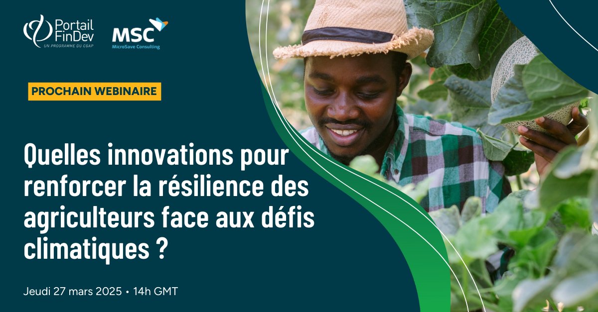 Portail FinDev (@portail_findev) on Twitter photo ๐ฑ๐ก Rejoignez-nous le 27 mars pour un webinaire incontournable sur l'innovation et la rรฉsilience agricole ! Portail FinDev et MicroSave Consulting vous invitent ร  explorer les solutions financiรจres et technologiques qui aident les agriculteurs ร  faire face aux chocs climatiques ๐ฑ๐ก Rejoignez-nous le 27 mars pour un webinaire incontournable sur l'innovation et la rรฉsilience agricole ! Portail FinDev et MicroSave Consulting vous invitent ร  explorer les solutions financiรจres et technologiques qui aident les agriculteurs ร  faire face aux chocs climatiques